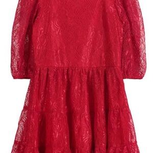 Zac Posen Vibrant Red Lace Kids Dress